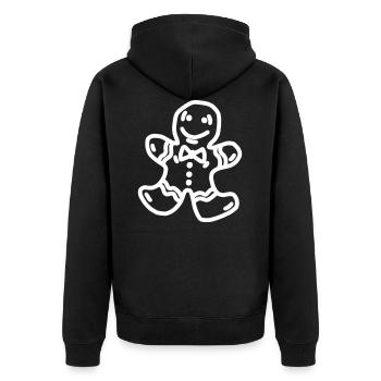 Biscuits de dessin de Noël - Veste à capuche bio Premium Unisexe - noir - Dos - Nico (187cm)