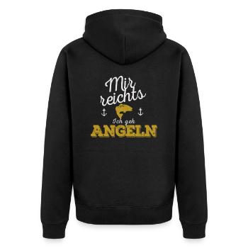 Angel Angeler Lustige Sprüche Geschenke - Unisex Premium Bio Zip Hoodie - Schwarz - Hinten - Nico (187cm)