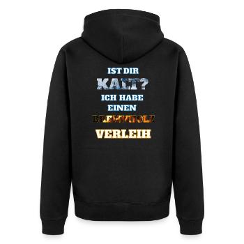 BRENNHOLZ - Unisex Premium Bio Zip Hoodie - Schwarz - Hinten - Nico (187cm)