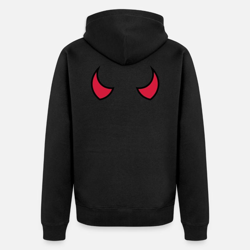 Teufelshörner - devil horns - cornes du diable - Unisex Premium Bio Zip Hoodie - Schwarz