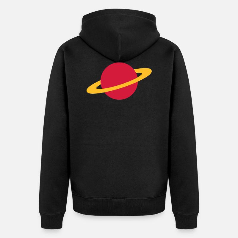 Planet / planet / planète / Saturn - Unisex Premium Bio Zip Hoodie - Schwarz