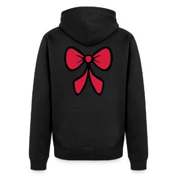 Boucle rouge / Red bow / Arc rouge / Idée cadeau - Veste à capuche bio Premium Unisexe - noir - Dos - Nico (187cm)