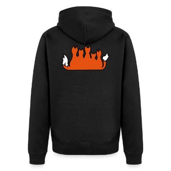 Fuchsfamilie fox family famille de renard - Unisex Premium Bio Zip Hoodie - Schwarz - Hinten - Nico (187cm)