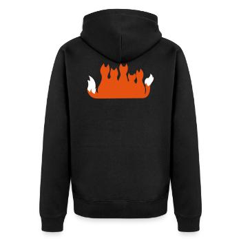 Famille renard fox family Fuchsfamilie idée cadeau - Unisex Premium Bio Zip Hoodie - Schwarz - Hinten - Nico (187cm)