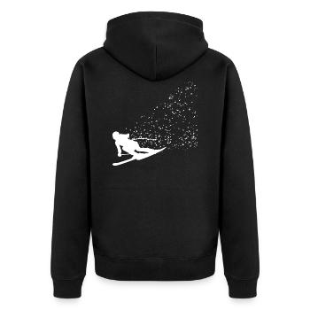 Skier Winter Sports Mountains Snow Ski Gift - Unisex Premium Organic Zip Hoodie - black - Back - Nico (187cm)