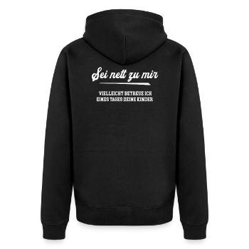 Kindergärtnerin Erzieherin Erzieher Geschenk Kind - Unisex Premium Bio Zip Hoodie - Schwarz - Hinten - Nico (187cm)