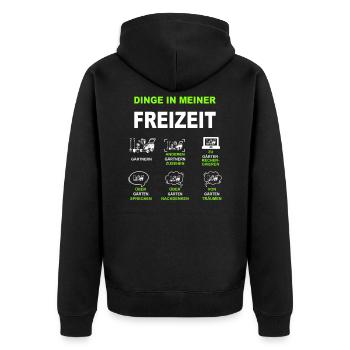 Garten Gärtner Gartenbau Gartenarbeit Blumen Natur - Unisex Premium Bio Zip Hoodie - Schwarz - Hinten - Nico (187cm)