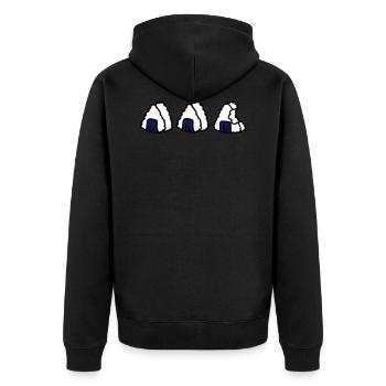 Three Onigiri Nigiri Sushi Gift Idea Kawaii asia - Unisex Premium Organic Zip Hoodie - black - Back - Nico (187cm)