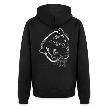 Lustiger Marderbär Binturong - Unisex Premium Bio Zip Hoodie - Schwarz - Hinten - Nico (187cm)