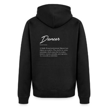 Dancer definition - Unisex Premium Organic Zip Hoodie - black - Back - Nico (187cm)