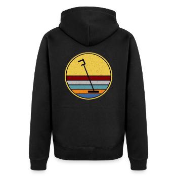 Sondeln Metalldetektor Sondler Metallsucher Schatz - Unisex Premium Bio Zip Hoodie - Schwarz - Hinten - Nico (187cm)