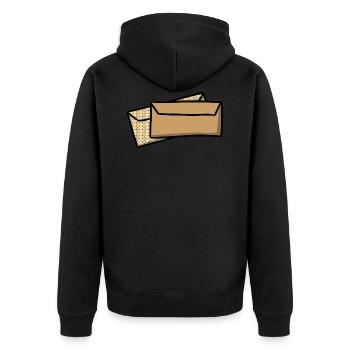 Lettres Enveloppes Postal envelopes mail - Veste à capuche bio Premium Unisexe - noir - Dos - Nico (187cm)