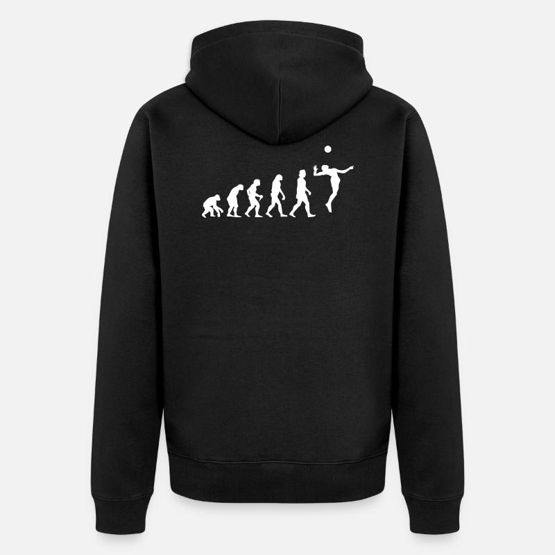 Evolution Volleyball Aufschlag Geschenkidee - Unisex Premium Bio Zip Hoodie - Schwarz