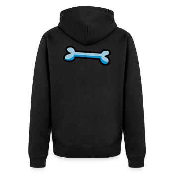 Bunter Knochen Hundeknochen Geschenkidee Hund - Unisex Premium Bio Zip Hoodie - Schwarz - Hinten - Nico (187cm)