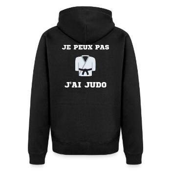 Je peux pas j'ai Judo Judoka Ceinture Noir Sport - Veste à capuche bio Premium Unisexe - noir - Dos - Nico (187cm)