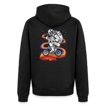 Psychedelic Astronaut Cycling - Unisex Premium Organic Zip Hoodie - black - Back - Nico (187cm)