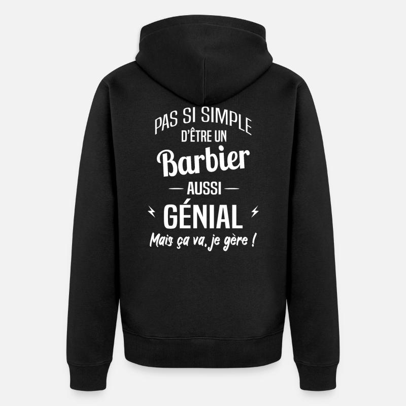 Barbier - Veste à capuche bio Premium Unisexe - noir