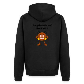 Du gehst mir auf den Keks! - Unisex Premium Bio Zip Hoodie - Schwarz - Hinten - Nico (187cm)