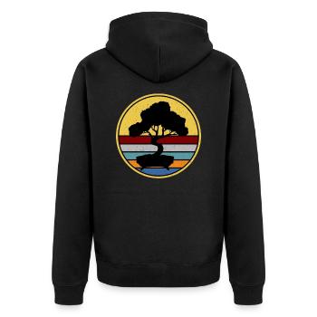 Bonsai Baum Japan Natur Bonsaibaum Pflanze Garten - Unisex Premium Bio Zip Hoodie - Schwarz - Hinten - Nico (187cm)