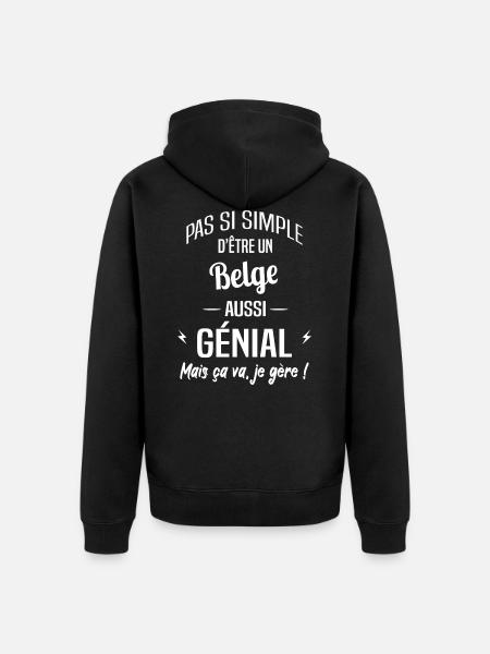Belge - Veste à capuche bio Premium Unisexe - noir