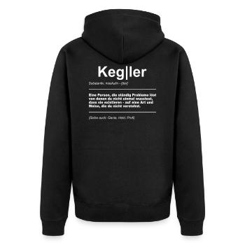 Kegeln Kegelbahn Kegelverein Kugel neun Kegel Club - Unisex Premium Bio Zip Hoodie - Schwarz - Hinten - Nico (187cm)