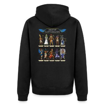 Dieux égyptiens antiques - Veste à capuche bio Premium Unisexe - noir - Dos - Nico (187cm)
