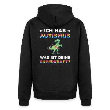 Autismus Asperger Akzeptanz Welt Autismus Tag - Unisex Premium Bio Zip Hoodie - Schwarz - Hinten - Nico (187cm)