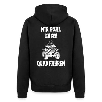 Quad Quadfahrer Motorsport Offroad Quad Spruch - Unisex Premium Bio Zip Hoodie - Schwarz - Hinten - Nico (187cm)