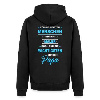 Maler und Lackierer Maler Lackierer Handwerker - Unisex Premium Bio Zip Hoodie - Schwarz - Hinten - Nico (187cm)