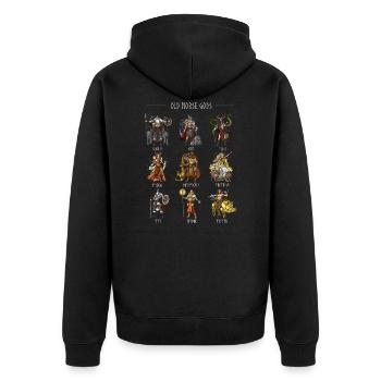 Old Norse Gods - Unisex Premium Organic Zip Hoodie - black - Back - Nico (187cm)