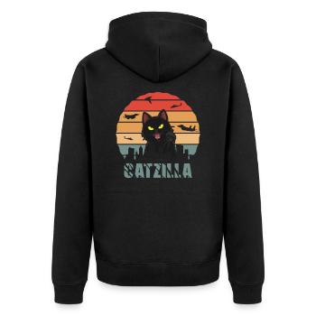Chat Film Catzilla Chat Noir - Veste à capuche bio Premium Unisexe - noir - Dos - Nico (187cm)