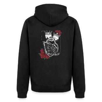 skeleton love lifelong valentine's day - Unisex Premium Organic Zip Hoodie - black - Back - Nico (187cm)