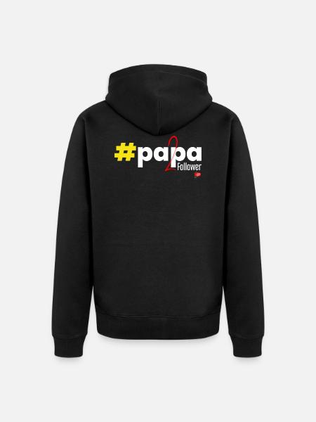Papa, 2 Follower - Unisex Premium Bio Zip Hoodie - Schwarz