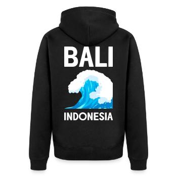 Bali - Unisex Premium Bio Zip Hoodie - Schwarz - Hinten - Nico (187cm)