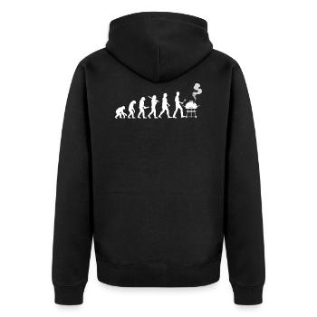 Evolution Grillen Barbecue BBQ Kugelgrill Geschenk - Unisex Premium Bio Zip Hoodie - Schwarz - Hinten - Nico (187cm)