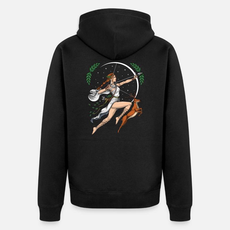 Déesse Artémis - Veste à capuche bio Premium Unisexe - noir