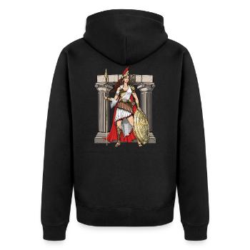 Athena Greek Goddess - Unisex Premium Organic Zip Hoodie - black - Back - Nico (187cm)