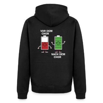 Nach dem Chor - Unisex Premium Bio Zip Hoodie - Schwarz - Hinten - Nico (187cm)