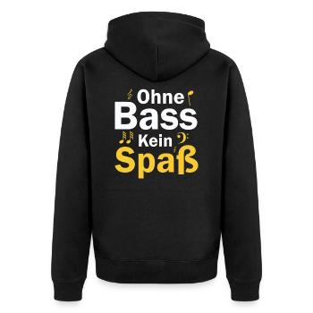 Kein Spaß ohne Bass - Unisex Premium Bio Zip Hoodie - Schwarz - Hinten - Nico (187cm)