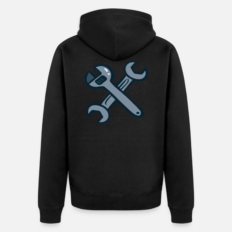 Werkzeug Heimwerker - Unisex Premium Bio Zip Hoodie - Schwarz