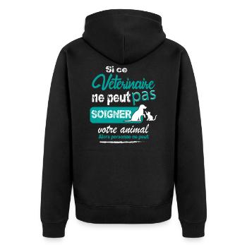 Vétérinaire cadeau humour - Veste à capuche bio Premium Unisexe - noir - Dos - Nico (187cm)