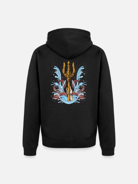 Poseidon Trident - Unisex Premium Bio Zip Hoodie - Schwarz