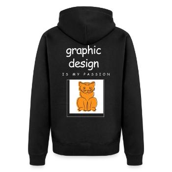 Designerin Grafiker Grafik Designer Künstler - Unisex Premium Bio Zip Hoodie - Schwarz - Hinten - Nico (187cm)