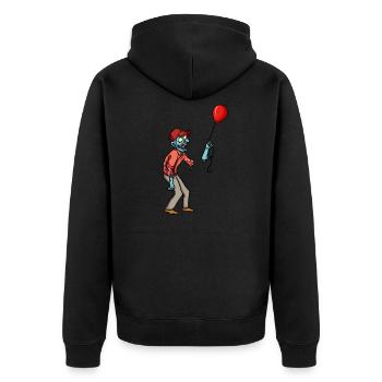 Zombie balloon sarcasm halloween balloon - Unisex Premium Organic Zip Hoodie - black - Back - Nico (187cm)
