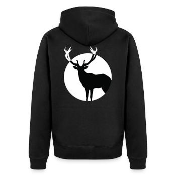 Cerf - Veste à capuche bio Premium Unisexe - noir - Dos - Nico (187cm)