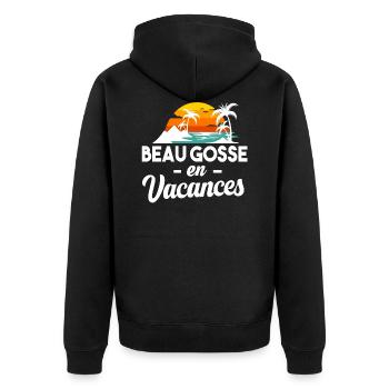 Vacances été plage palmier cadeau humour homme - Veste à capuche bio Premium Unisexe - noir - Dos - Nico (187cm)