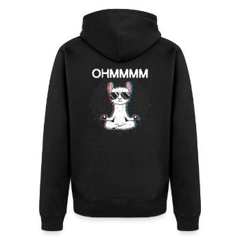 OHMMM Meditation Lama yoga - Veste à capuche bio Premium Unisexe - noir - Dos - Nico (187cm)