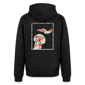 chien ou pénis fleurs drôles chemise - Veste à capuche bio Premium Unisexe - noir - Dos - Nico (187cm)