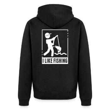 I like fishing pêcher shirt sarkasmus messieurs - Veste à capuche bio Premium Unisexe - noir - Dos - Nico (187cm)