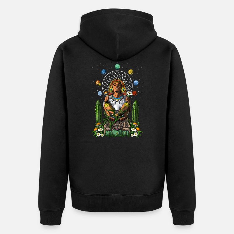 Dieu aztèque Xochipilli - Veste à capuche bio Premium Unisexe - noir